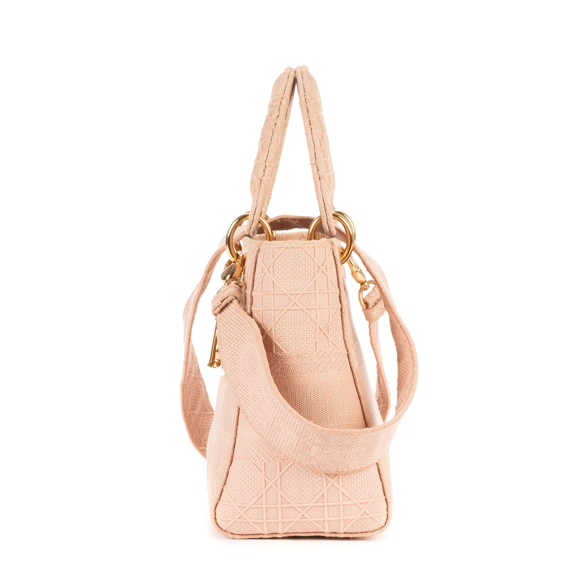 Shoulder Bag Ltd. Ed. Medium Lady Dior Lite Mizza MM Pink Embroidered Canvas
