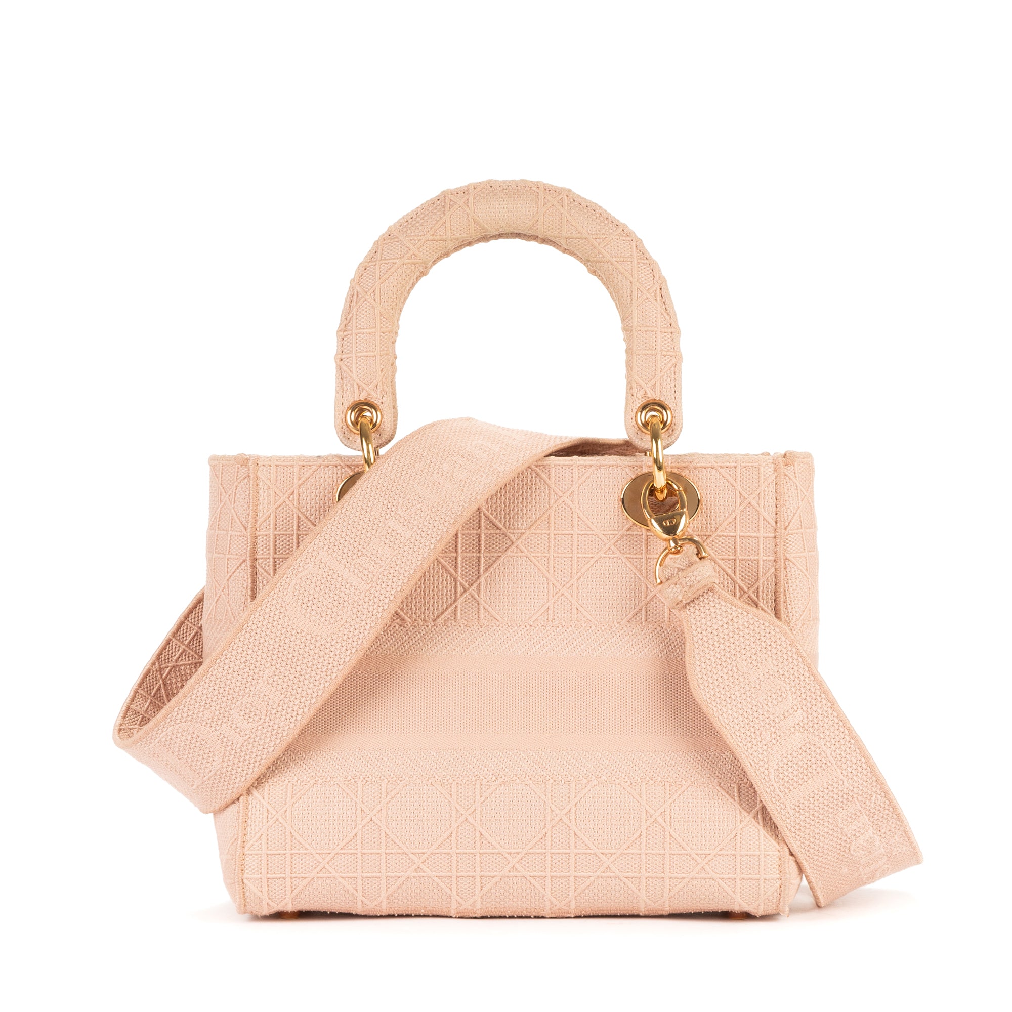 Shoulder Bag Ltd. Ed. Medium Lady Dior Lite Mizza MM Pink Embroidered Canvas