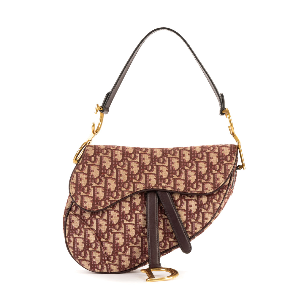 Sac bandoulière Saddle Oblique toile Diorissimo Oblique bordeaux
