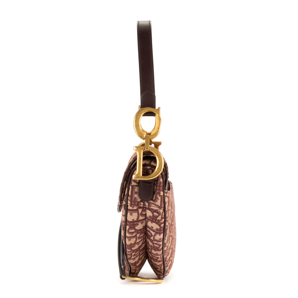 Sac bandoulière Saddle Oblique toile Diorissimo Oblique bordeaux