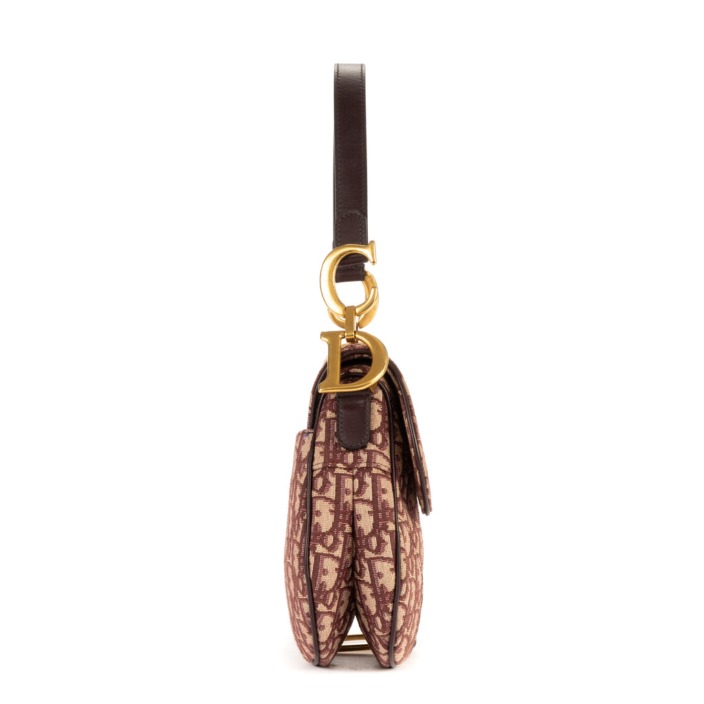 Sac bandoulière Saddle Oblique toile Diorissimo Oblique bordeaux