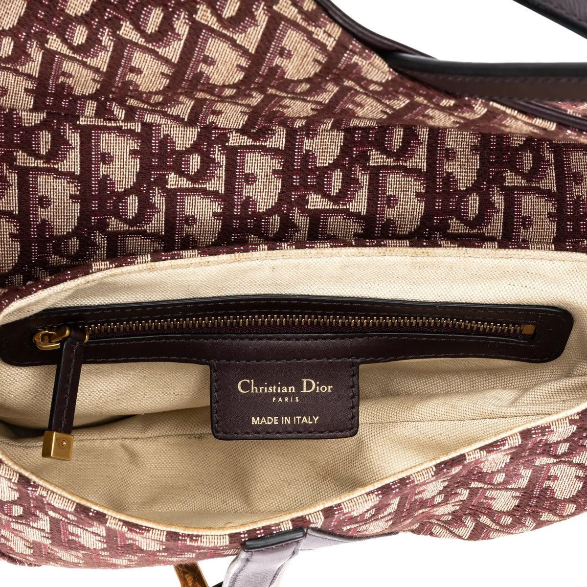 Shoulder Bag Saddle Oblique Burgundy Diorissimo Oblique Canvas