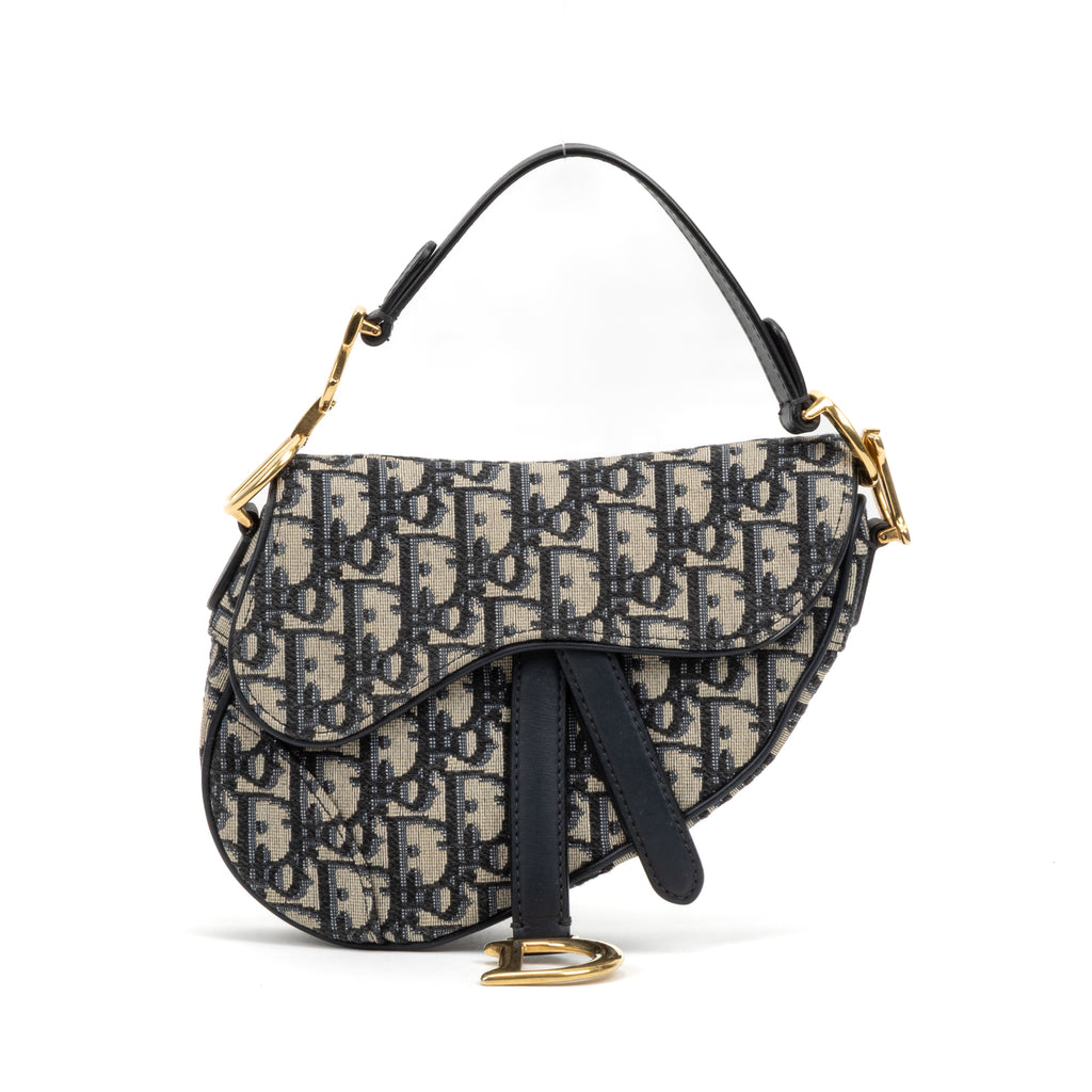 Shoulder Bag Mini Saddle Oblique Mini Navy Diorissimo Oblique Canvas