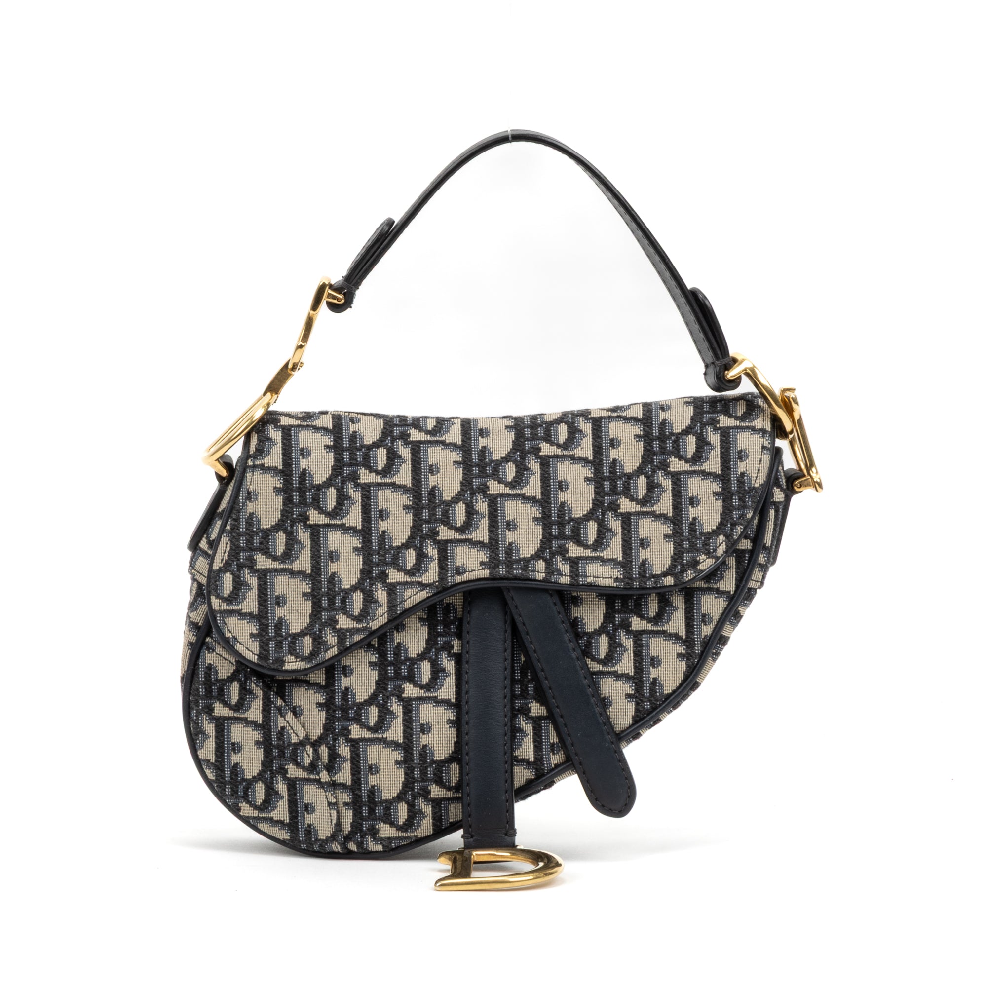 Shoulder Bag Mini Saddle Oblique Mini Navy Diorissimo Oblique Canvas