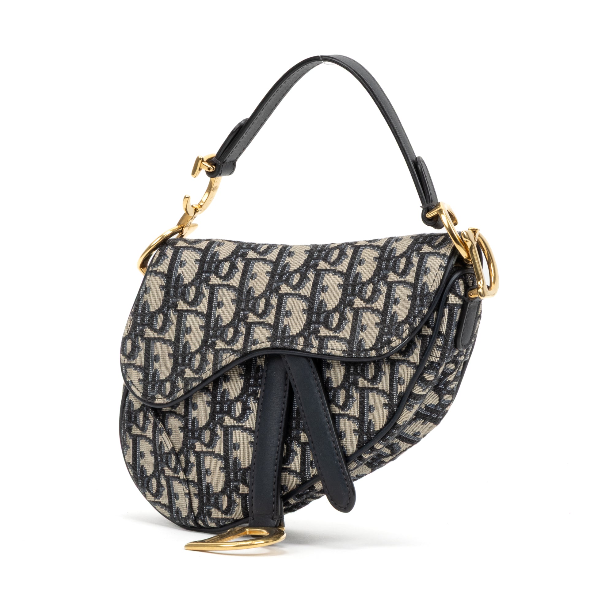 Shoulder Bag Mini Saddle Oblique Mini Navy Diorissimo Oblique Canvas