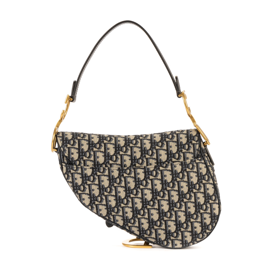 Shoulder Bag Saddle Oblique Navy Blue Diorissimo Oblique Canvas