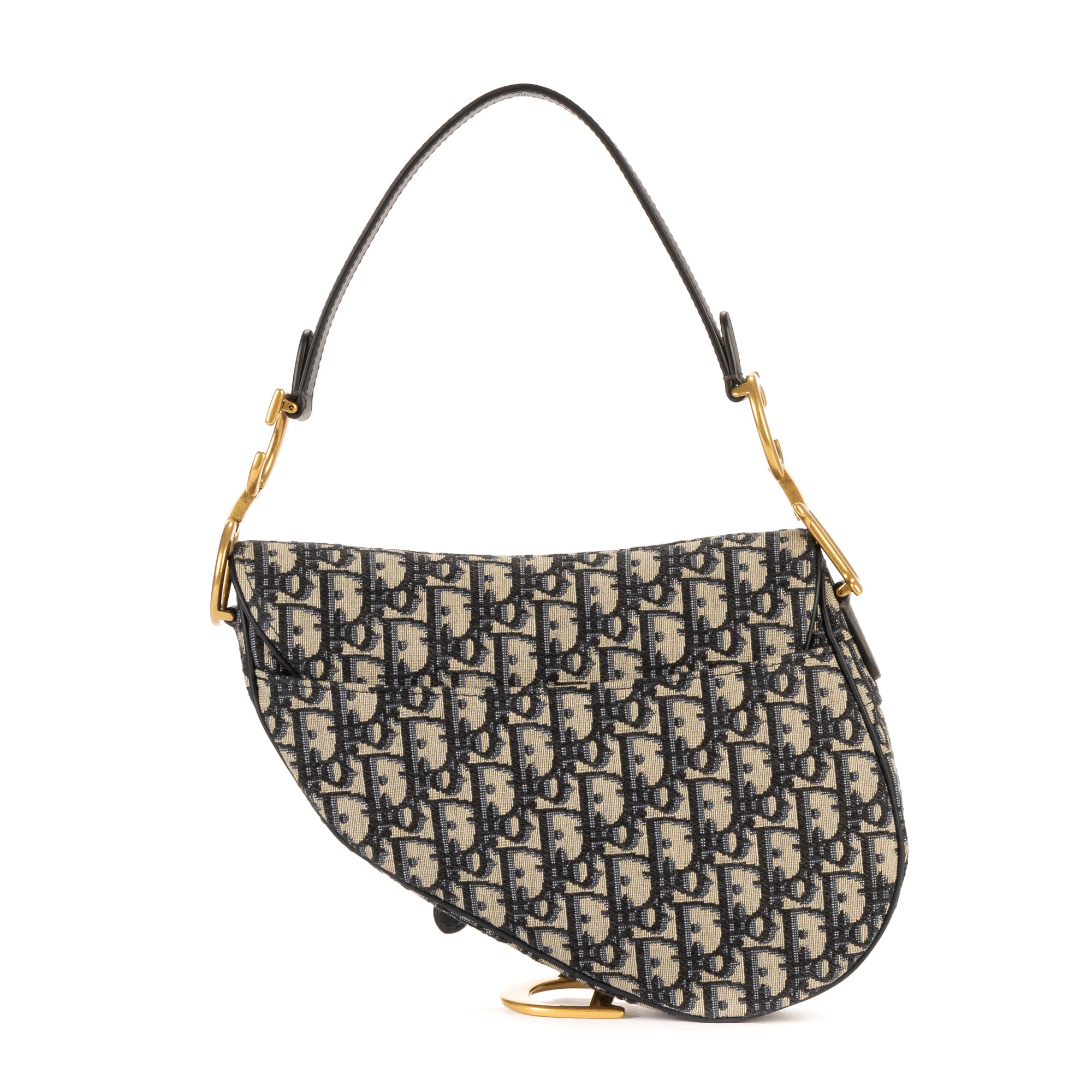 Shoulder Bag Saddle Oblique Navy Blue Diorissimo Oblique Canvas