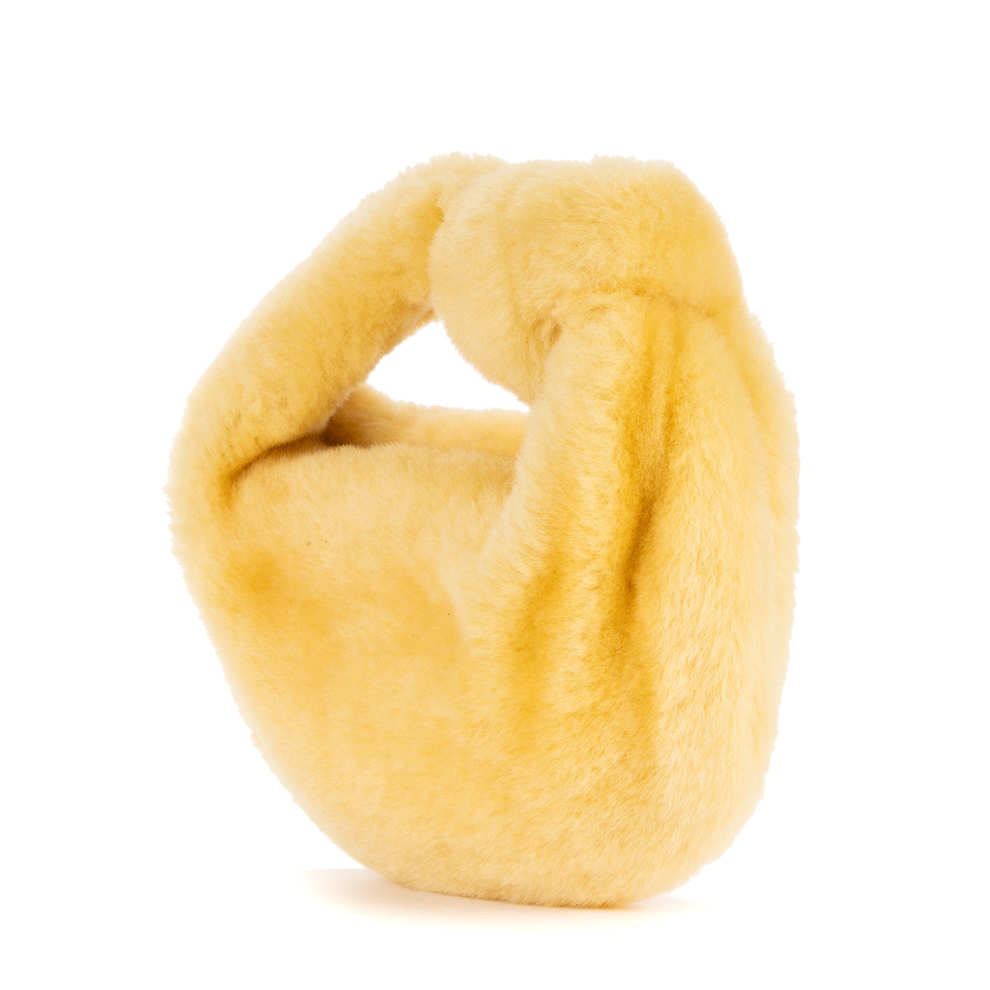 Handbag Mini Jodie Knot Hobo Yellow Shearling Wool