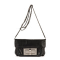 Bolso de hombro Giant Lock Reissue Mademoiselle Flap Piel suave negra