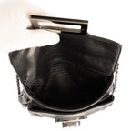 Bolso de hombro Giant Lock Reissue Mademoiselle Flap Piel suave negra