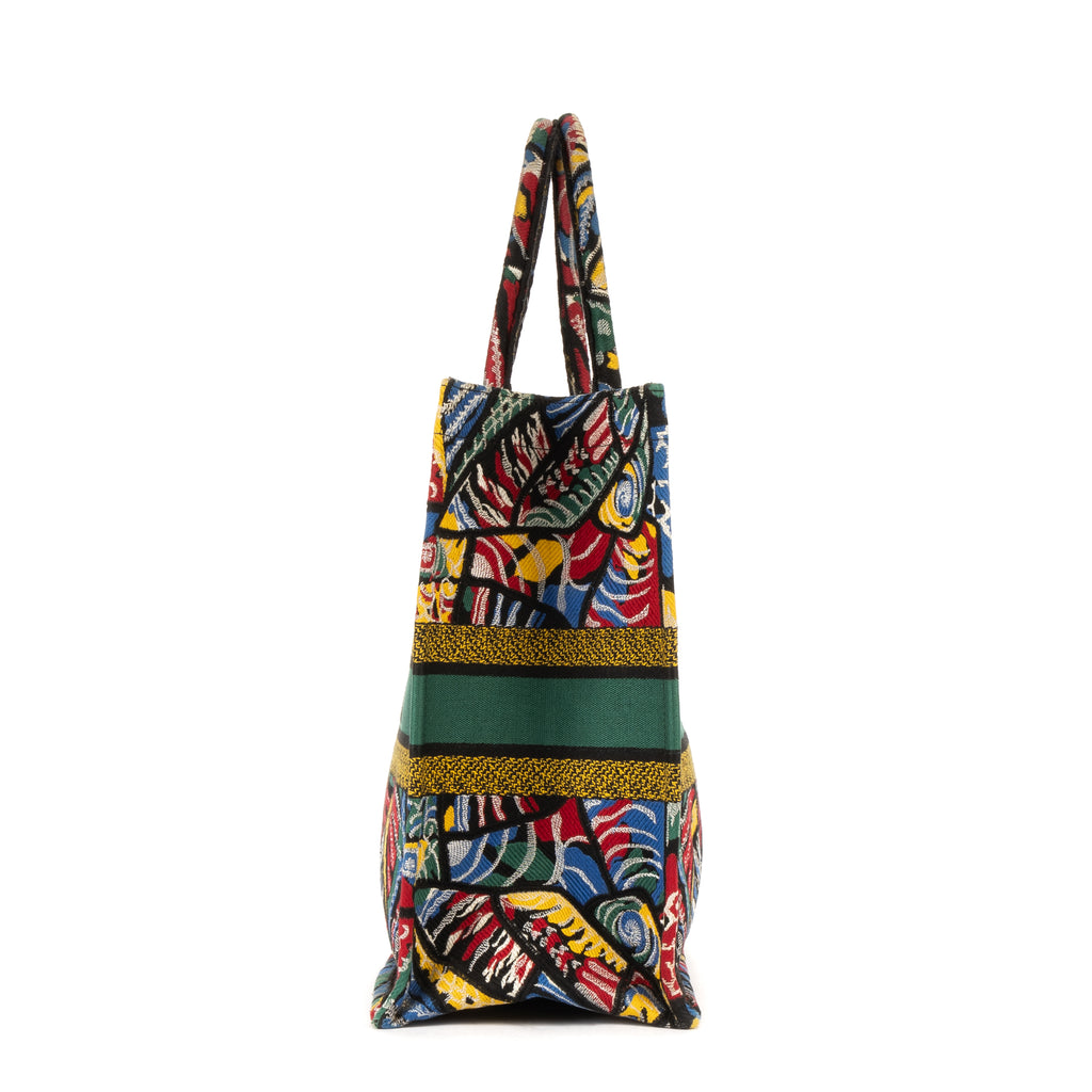Bolso de hombro edición limitada de lona estampada con libro de mariposas en verde