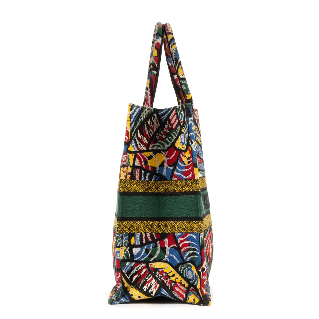 Bolso de hombro edición limitada de lona estampada con libro de mariposas en verde