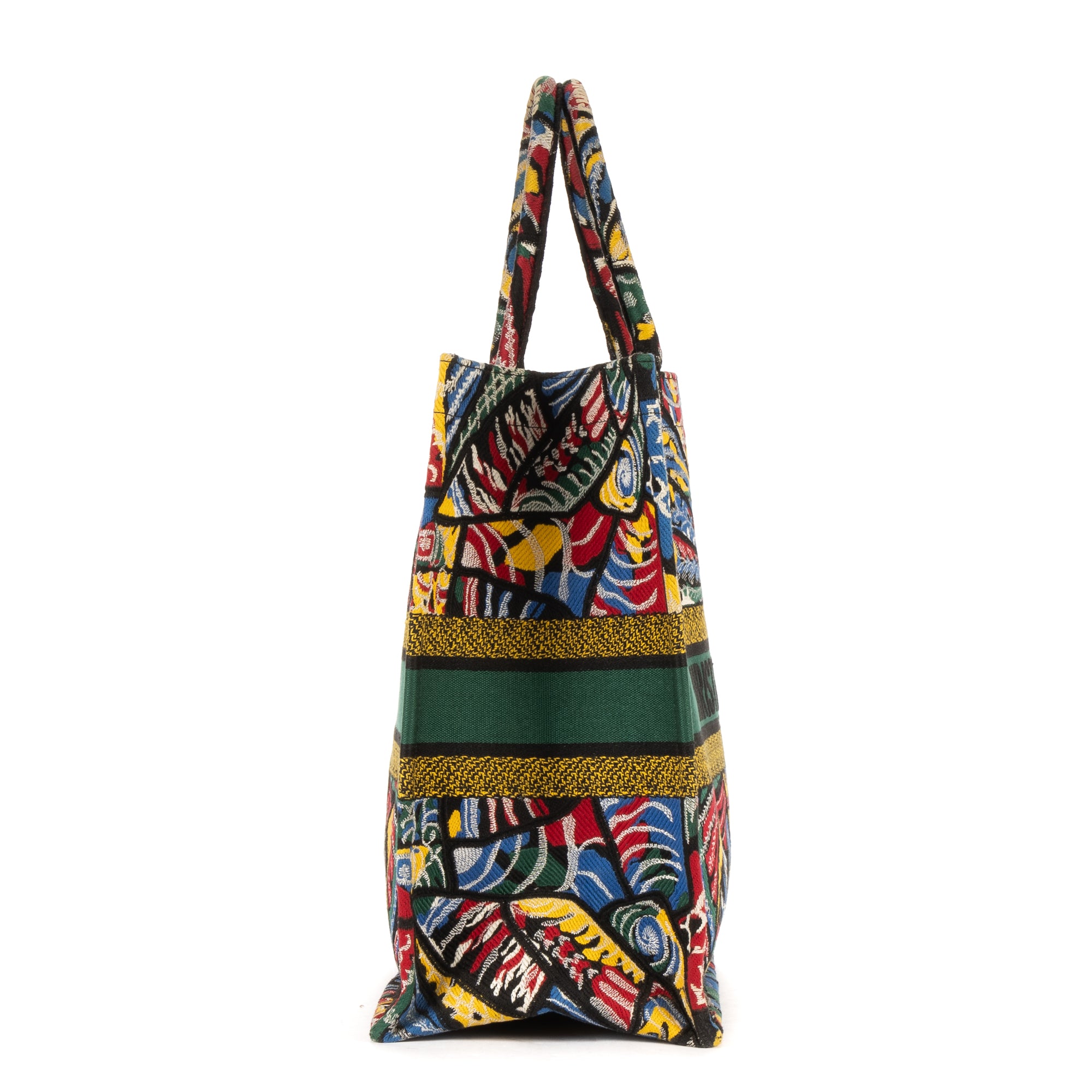 Shoulder Bag Ltd. Ed. Butterfly Book Tote Green Printed Canvas