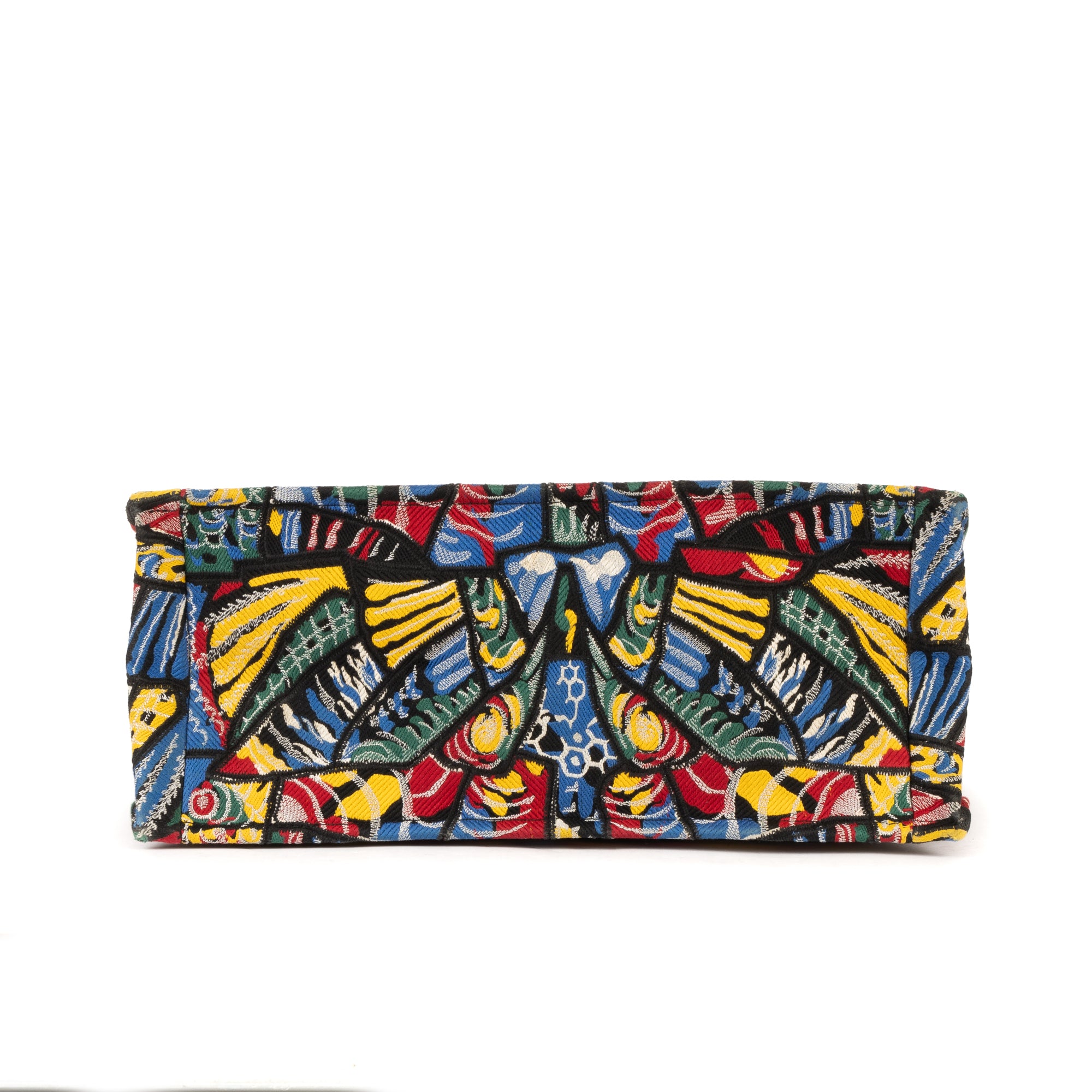 Bolso de hombro edición limitada de lona estampada con libro de mariposas en verde