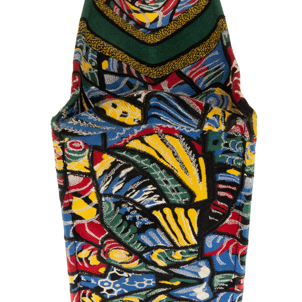 Bolso de hombro edición limitada de lona estampada con libro de mariposas en verde
