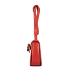 Bolso de Hombro Asa Superior de Bambú Piel Blanda Roja Granulada