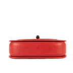 Bolso de Hombro Asa Superior de Bambú Piel Blanda Roja Granulada