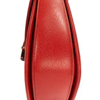 Bolso de Hombro Asa Superior de Bambú Piel Blanda Roja Granulada
