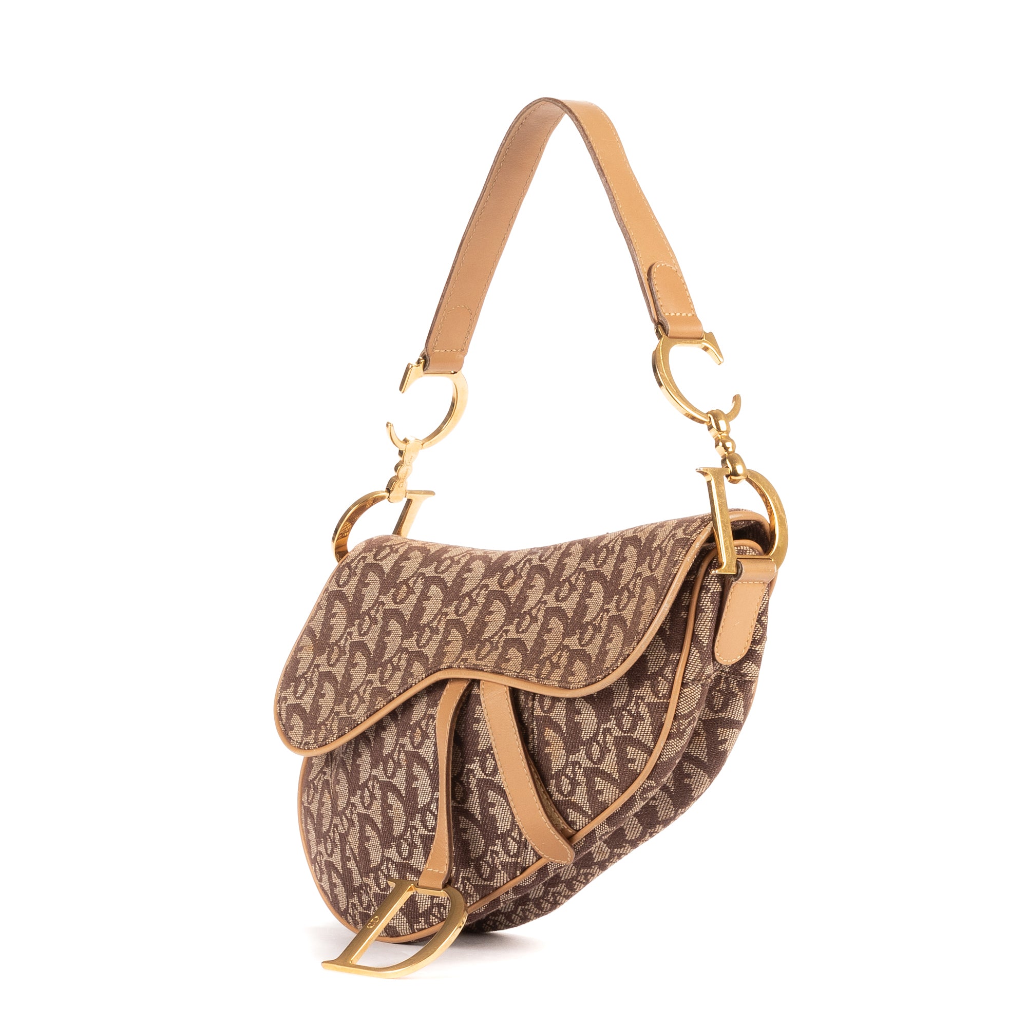 Handbag Saddle Oblique Brown Diorissimo Oblique Canvas