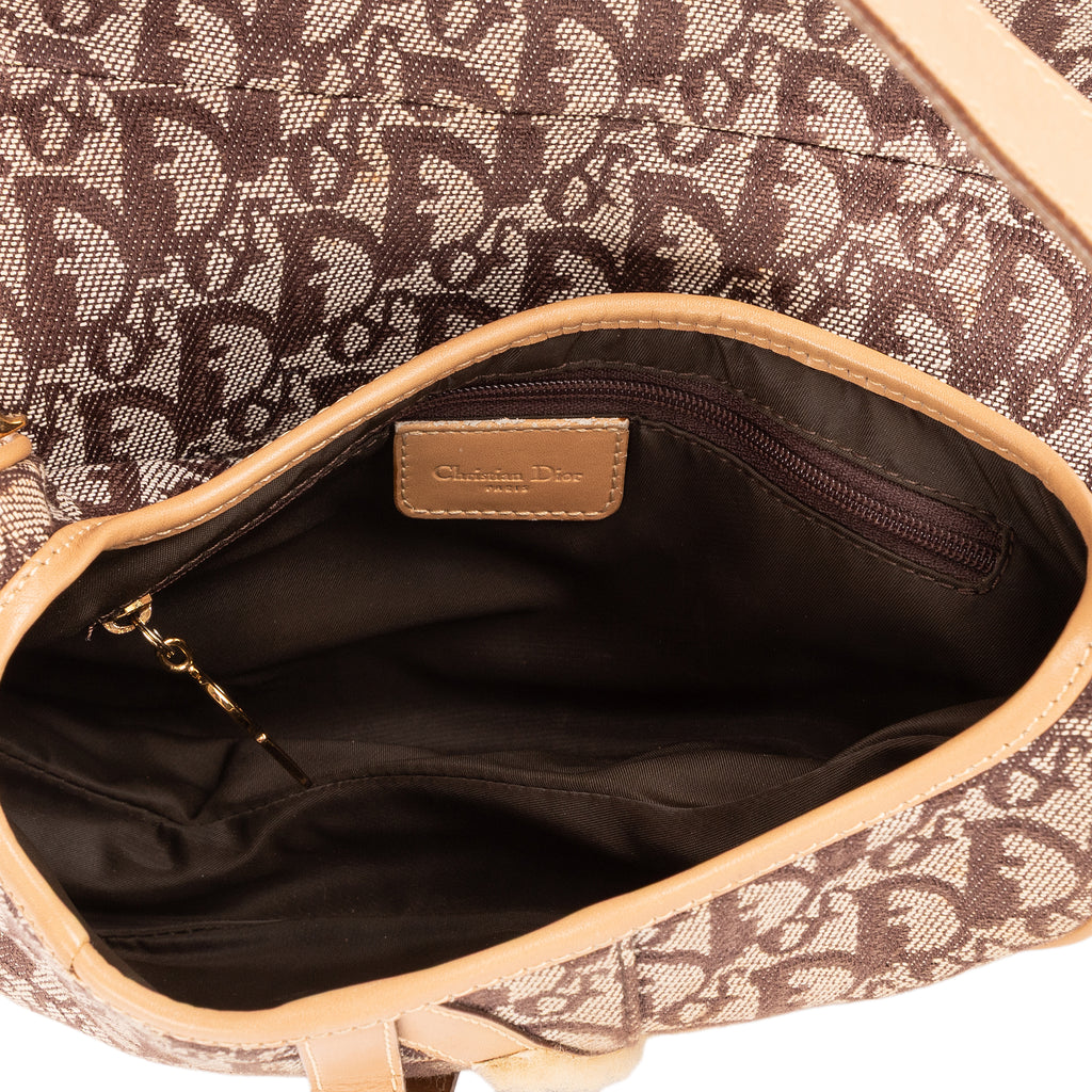 Bolso de hombro Saddle Oblique Lona Oblique marrón Diorissimo
