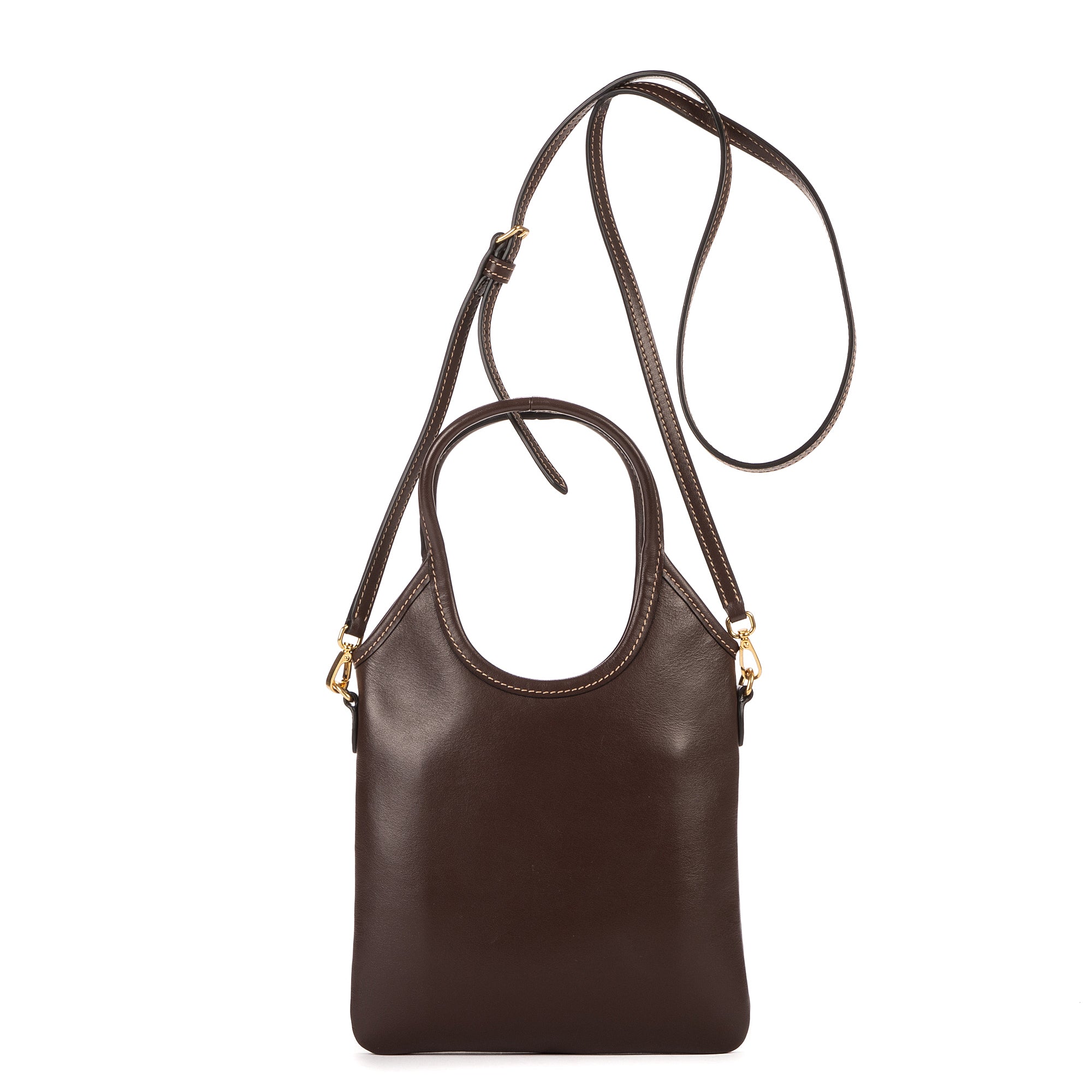 Shoulder Bag Ivy Tote Mini Dark Brown Smooth Leather