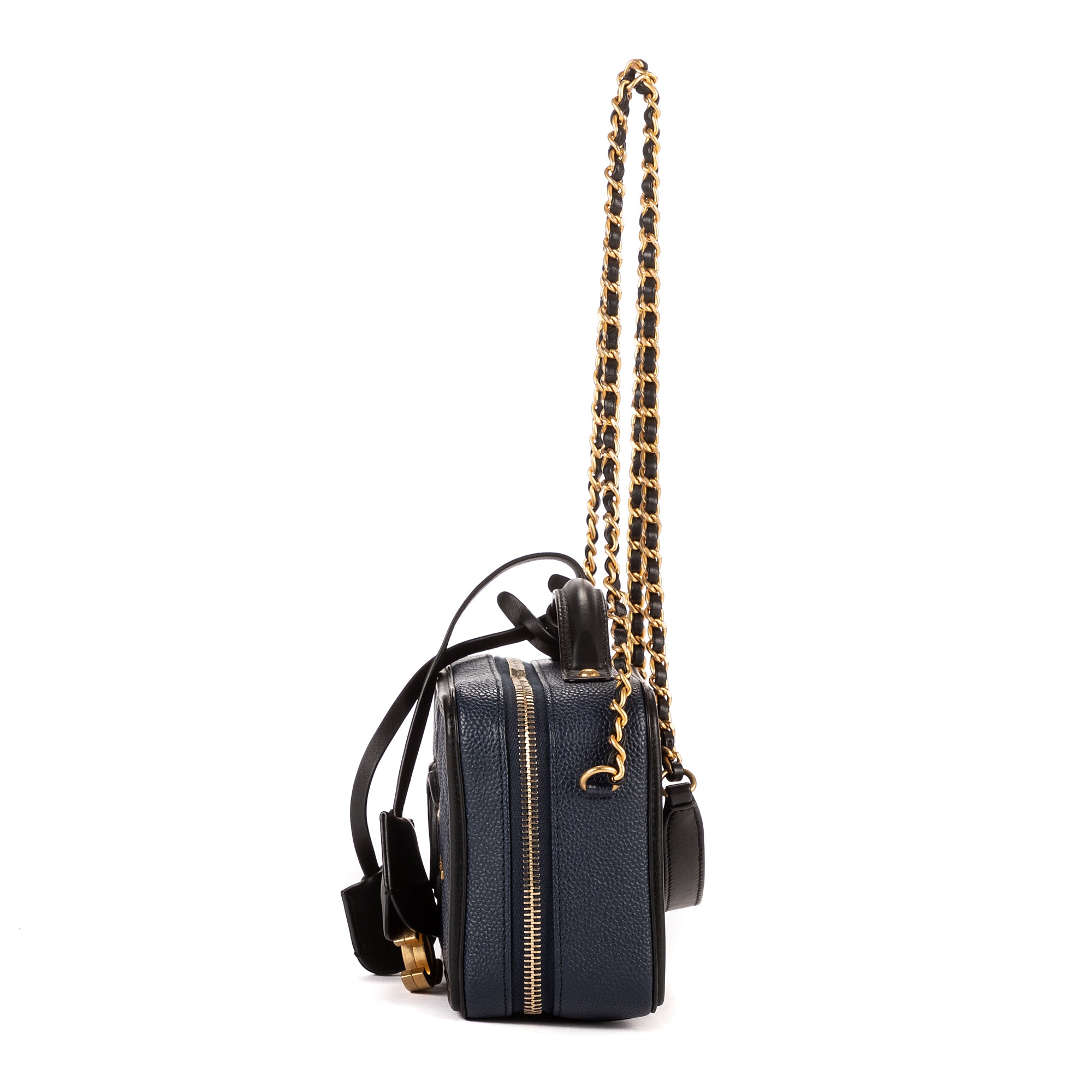 Shoulder Bag Ltd. Ed. Filigree Vanity Case Navy Caviar Leather