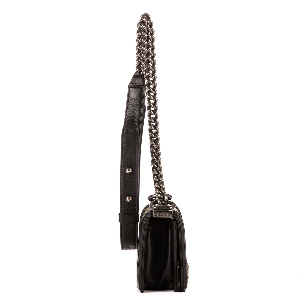 Bolso de Mano Pieza Única Niño Piel de Galuchat Mini Negra