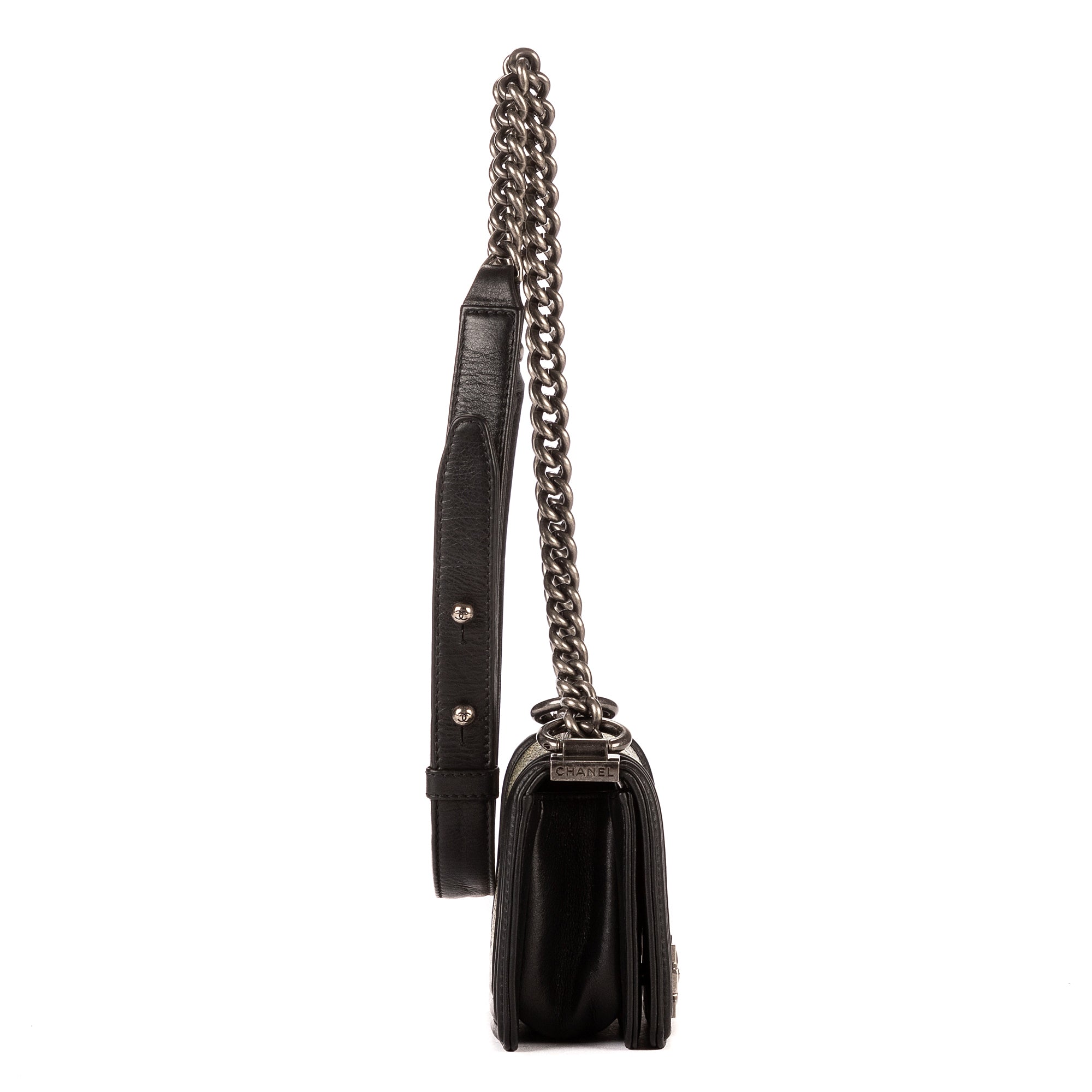Handbag Unique Piece Boy Galuchat Mini Black Galuchat Skin