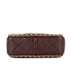 Shoulder Bag Camera Small Burgundy Quilted Smooth Leather