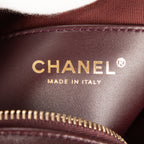 Shoulder Bag Camera Small Burgundy Quilted Smooth Leather