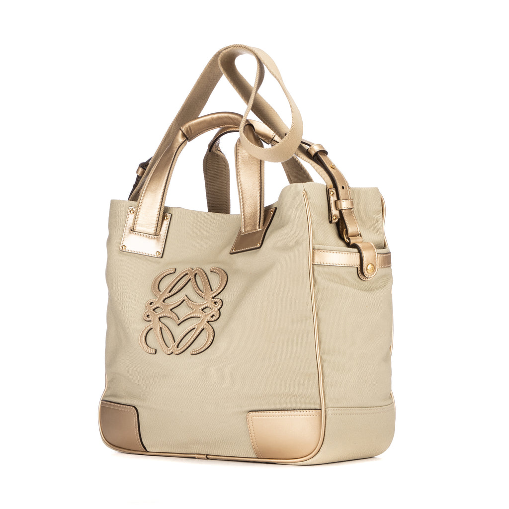 Sac porté épaule Anagram Tote Toile Beige