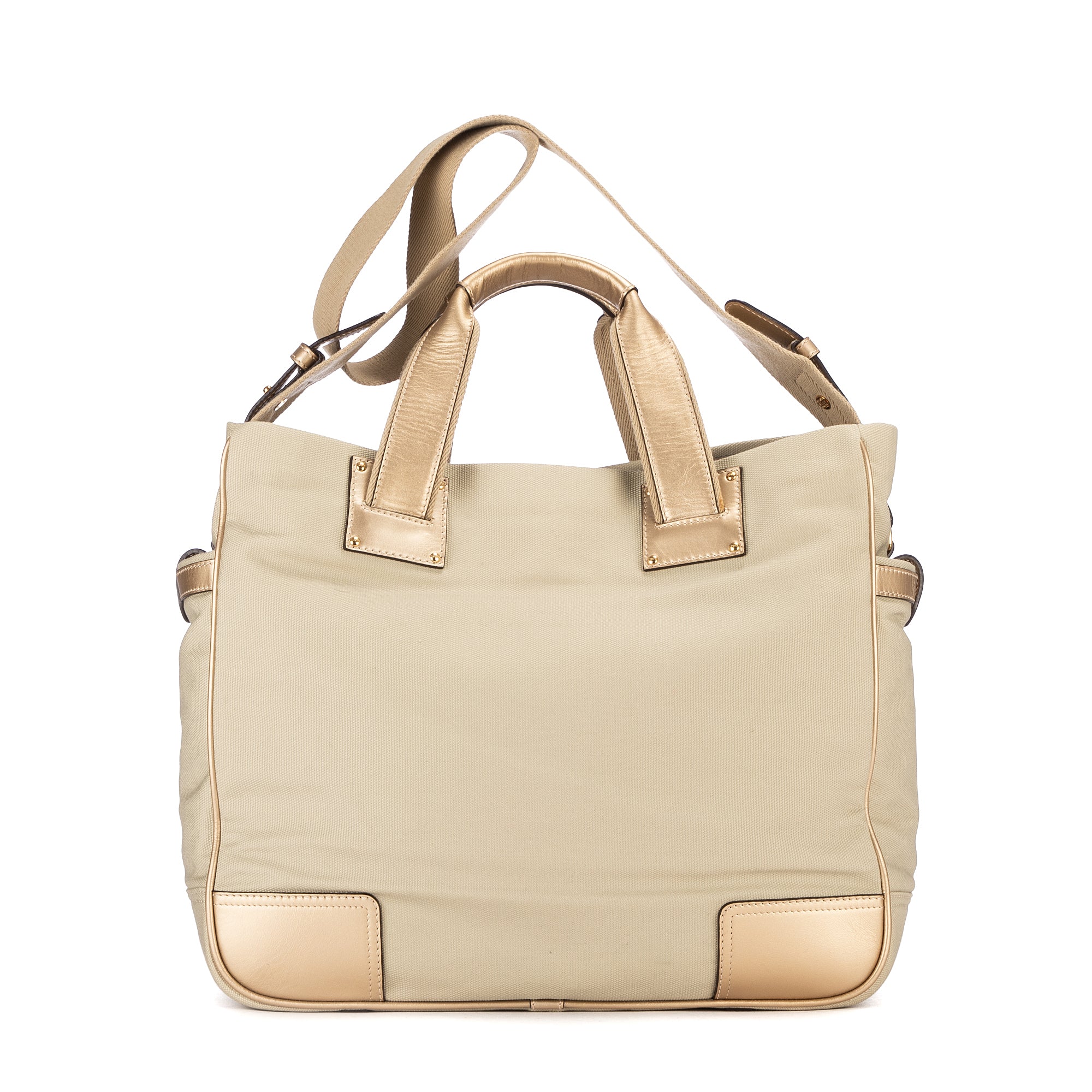Shoulder Bag Anagram Tote Beige Canvas