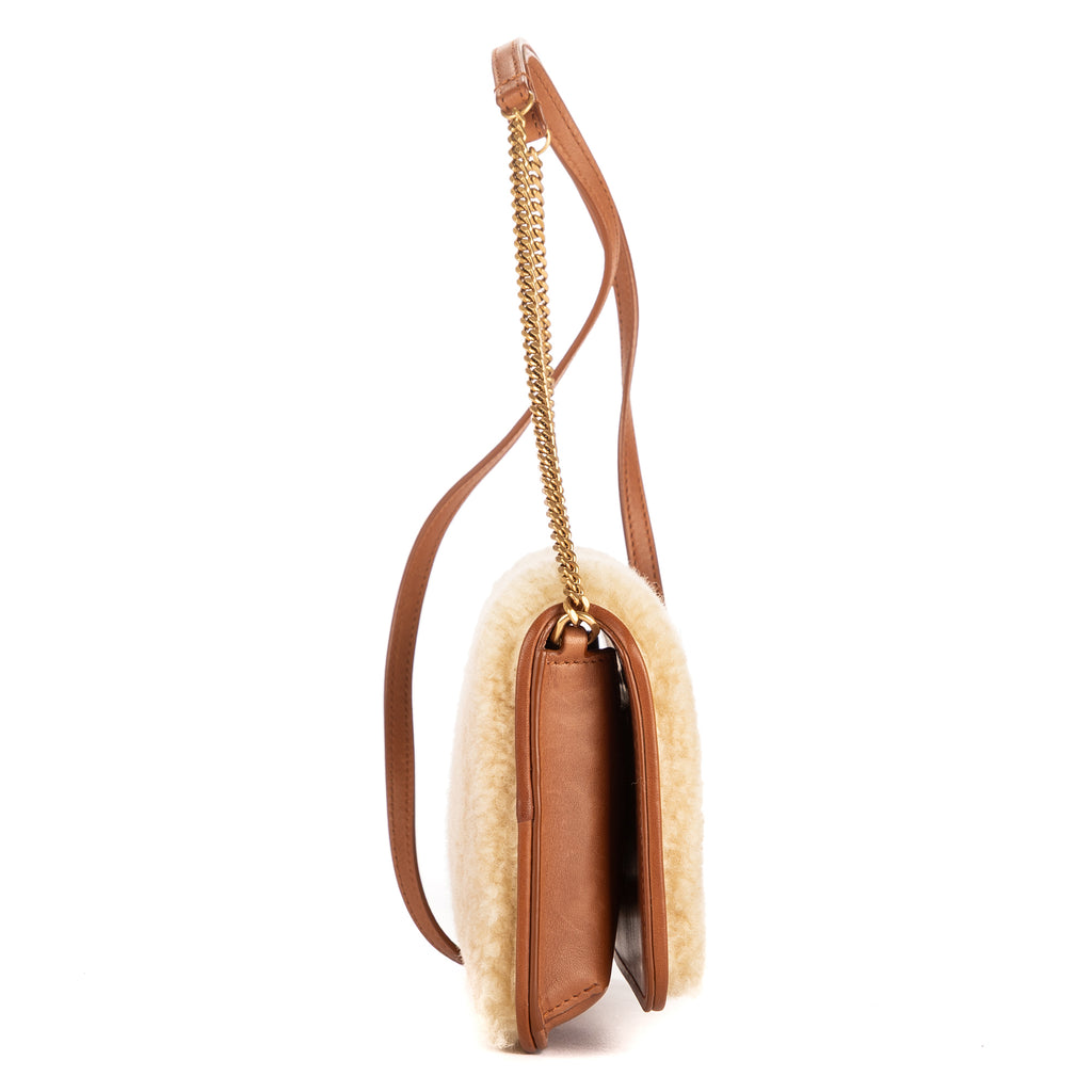 Bolso de Hombro Loulou Shearling Pochette Mini Beige Shearling