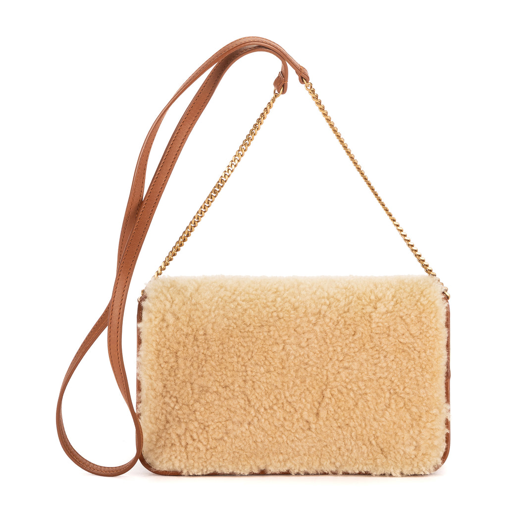 Bolso de Hombro Loulou Shearling Pochette Mini Beige Shearling