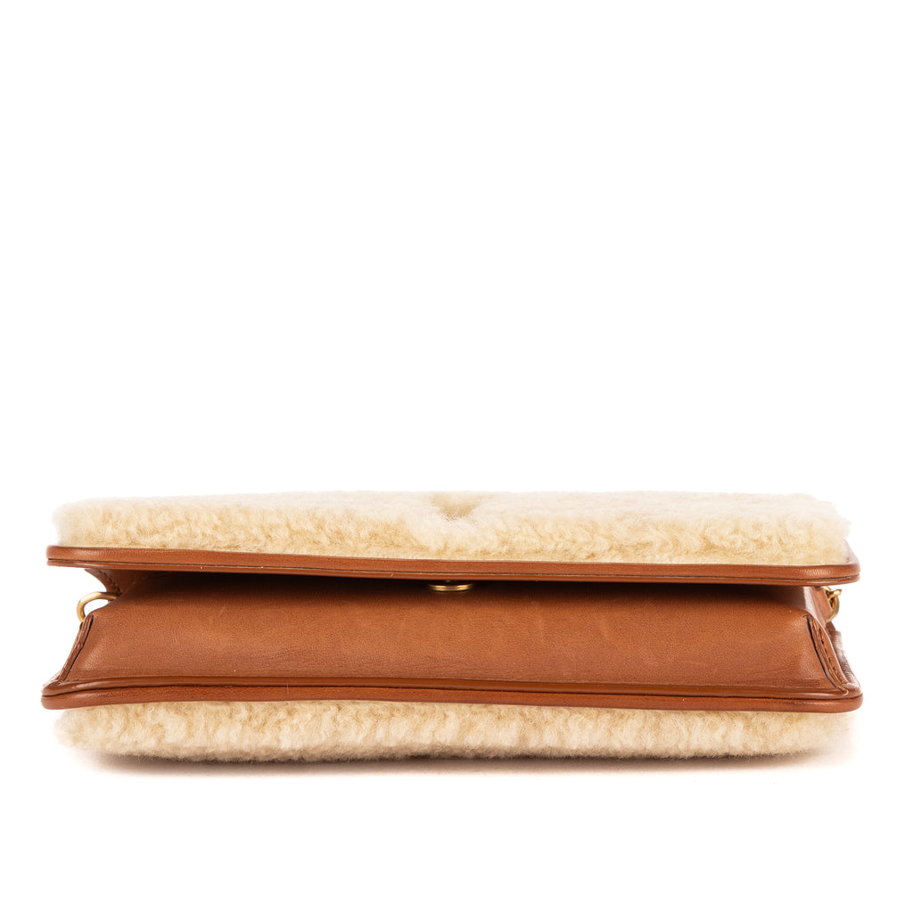 Bolso de Hombro Loulou Shearling Pochette Mini Beige Shearling