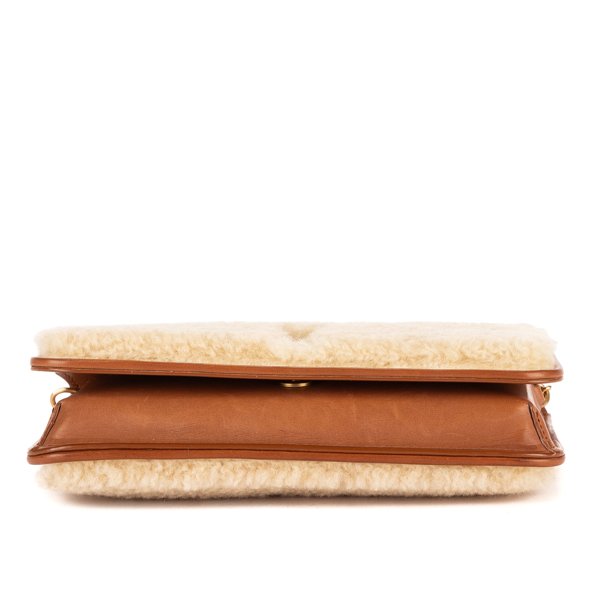 Bolso de Hombro Loulou Shearling Pochette Mini Beige Shearling