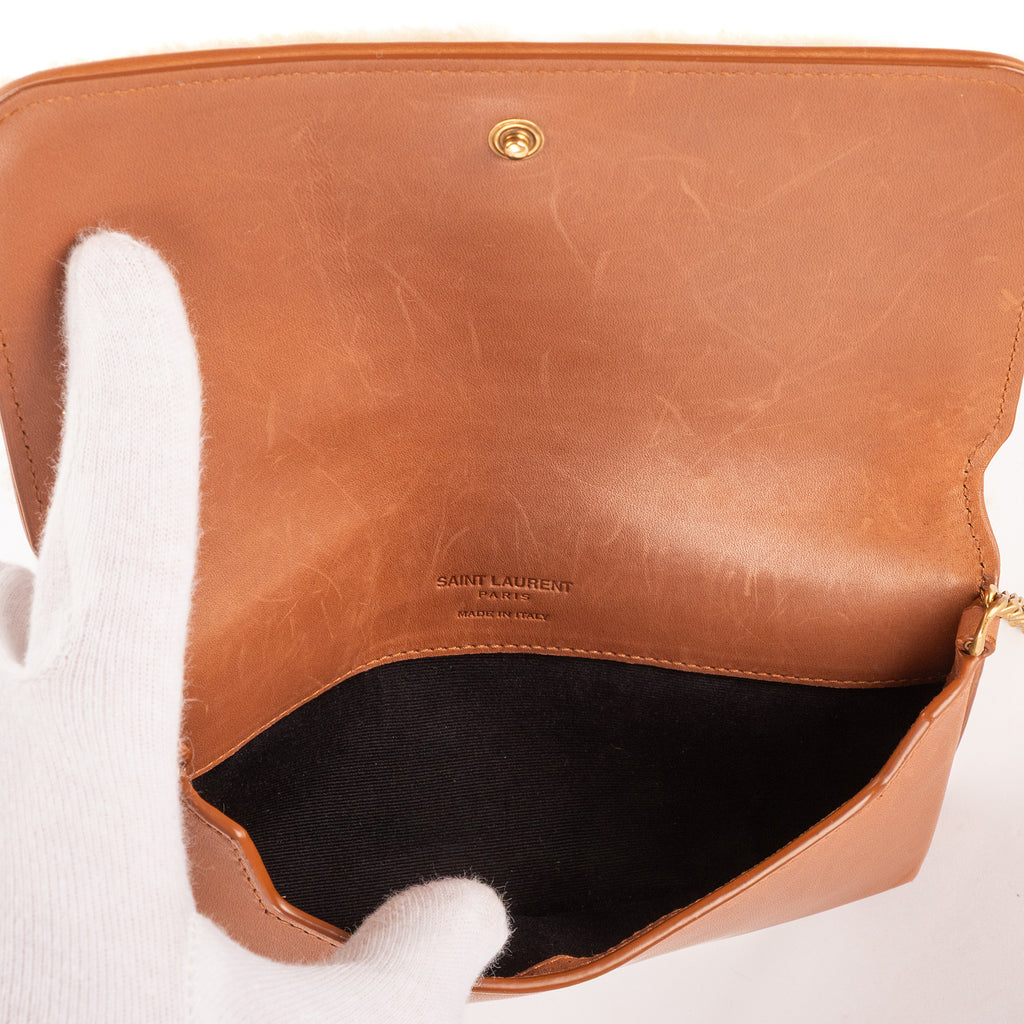 Bolso de Hombro Loulou Shearling Pochette Mini Beige Shearling