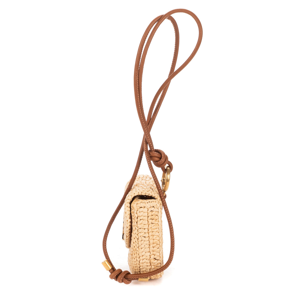 Crossbody Raffia Mini Round Crossbody Beige Spiral Embellishment Raffia