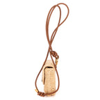 Crossbody Raffia Mini Round Crossbody Beige Spiral Embellishment Raffia