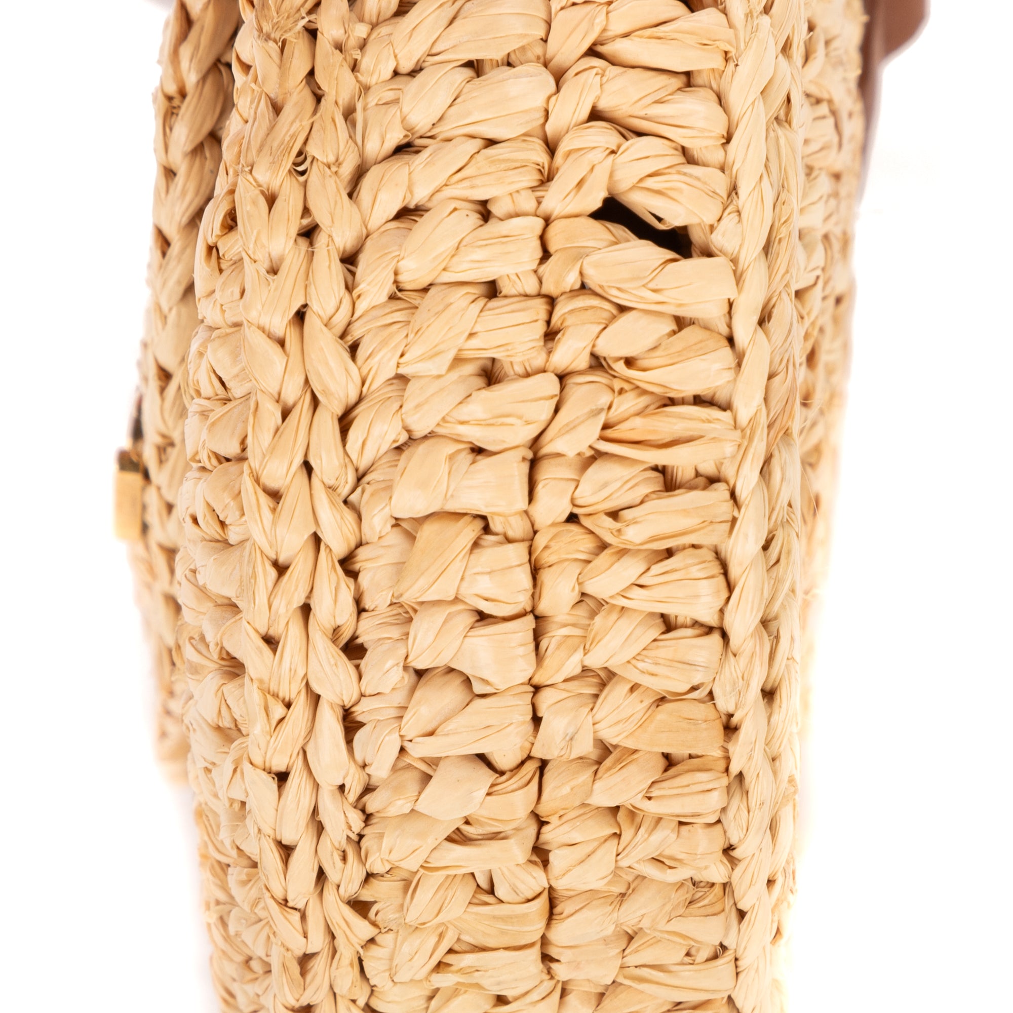 Crossbody Raffia Mini Round Crossbody Beige Spiral Embellishment Raffia