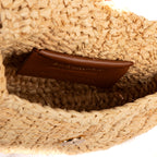 Crossbody Raffia Mini Round Crossbody Beige Spiral Embellishment Raffia