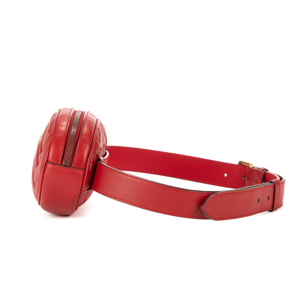 Riñonera GG Marmont Matelasse Riñonera de Piel Matelassé Roja