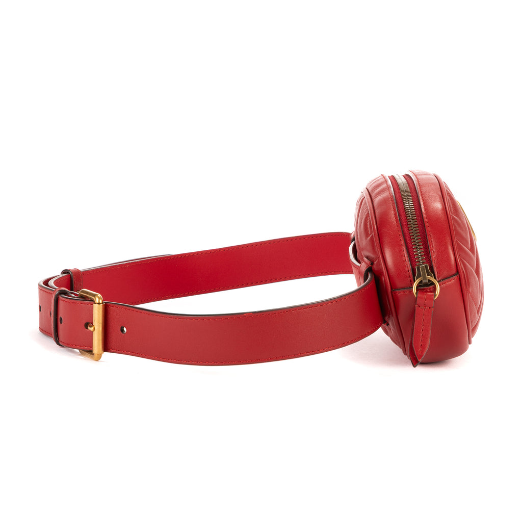 Riñonera GG Marmont Matelasse Riñonera de Piel Matelassé Roja