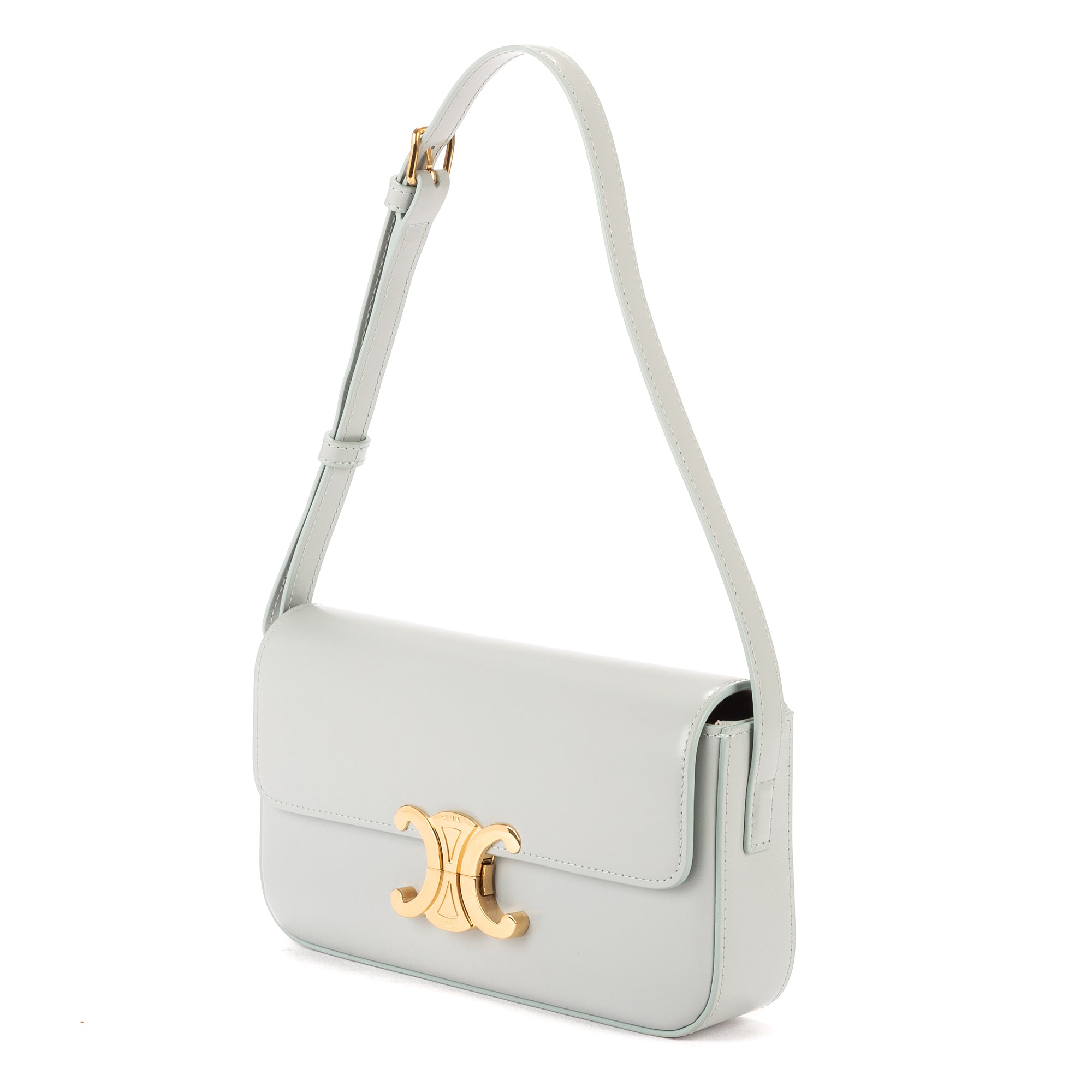 Handbag Teen Triomphe Azul Light Blue Smooth Leather