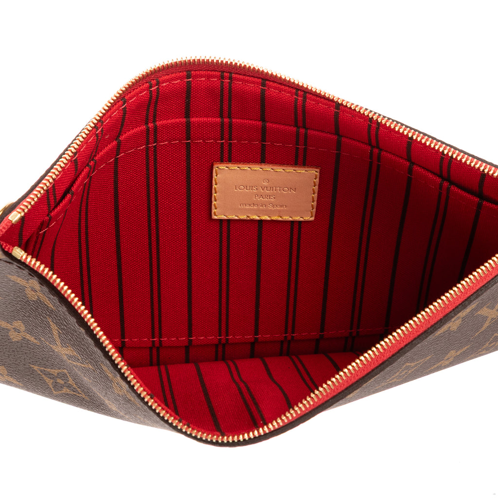 Bolsa Pochette Neverfull Lona Monogram Marrón