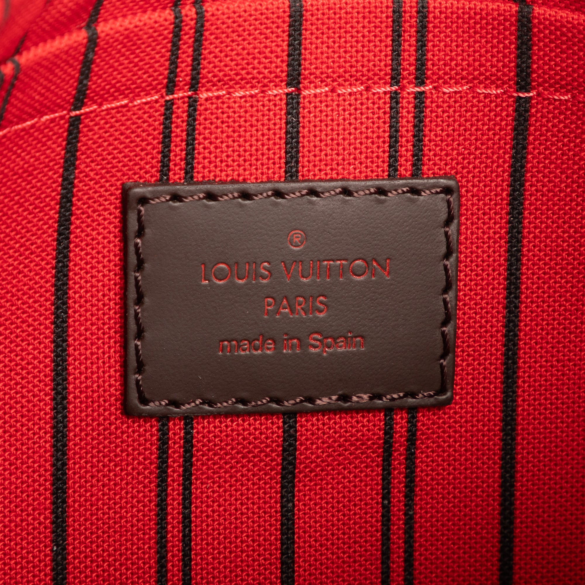 Pochette Neverfull Marron Damier Ebene