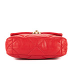 Handbag Classic 19 Flap Red Lambskin Quilted Leather