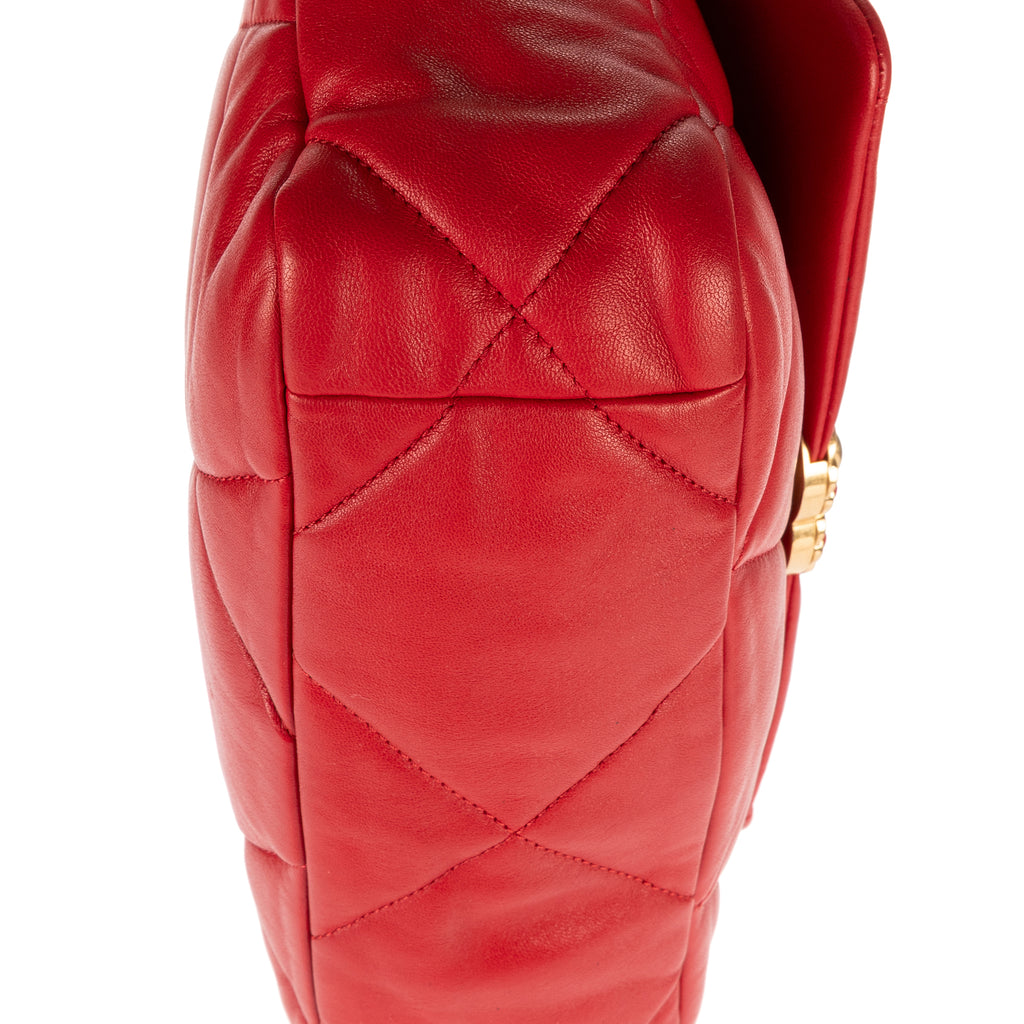 Handbag Classic 19 Flap Red Lambskin Quilted Leather