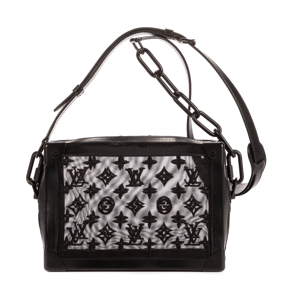 Bolso de hombro Soft Trunk Malla Colección 2019 Monograma bordado negro