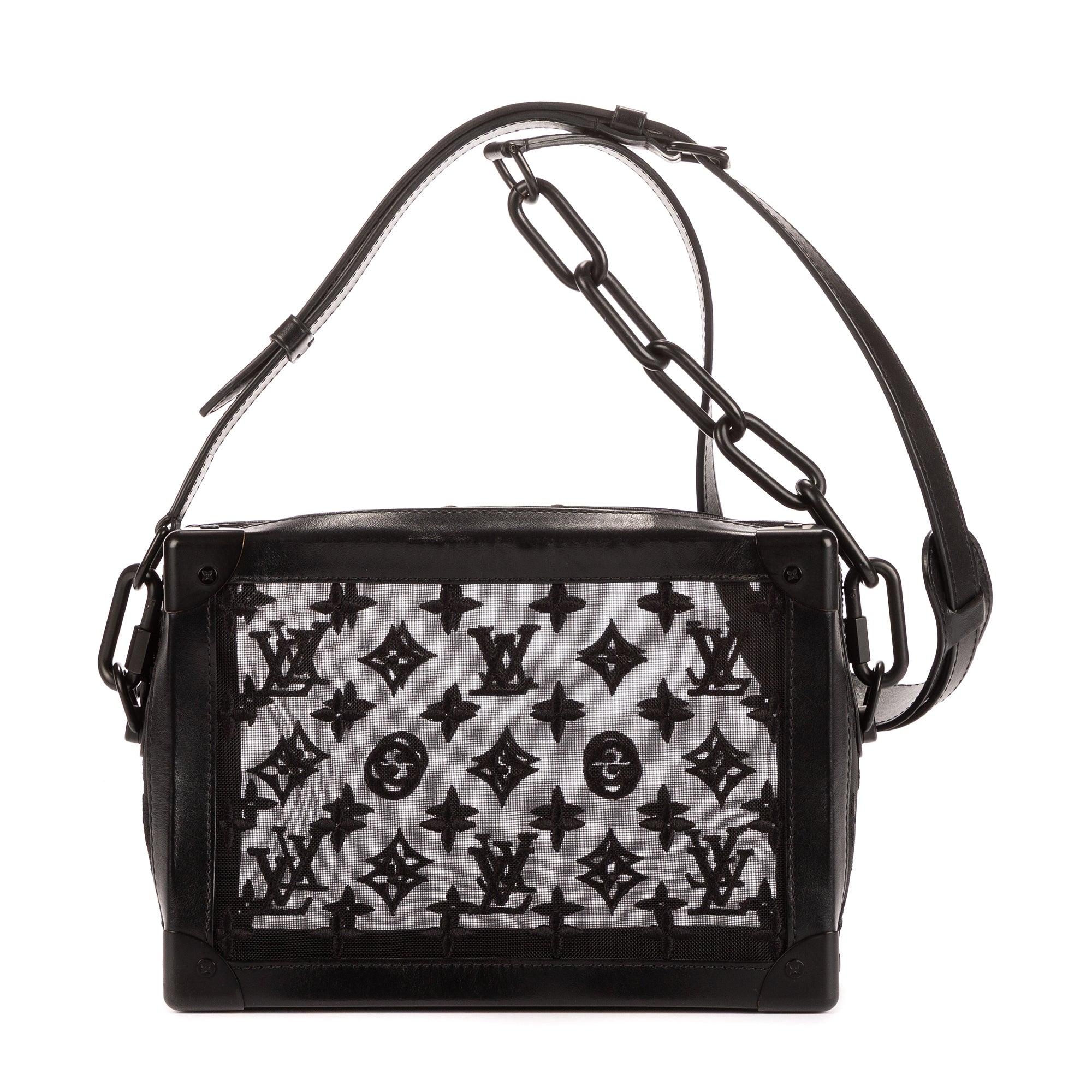 Shoulder Bag Soft Trunk Mesh 2019 Collection Black Embroidery Monogram